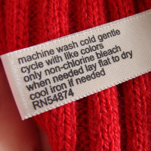 THE LIMITED Bright Red Long Sleeve RIB Knit COWL Neck Sweater Sz SMALL - Picture 4 of 6